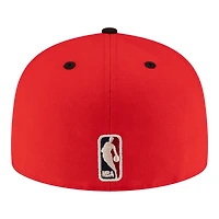 Casquette ajustée New Era rouge et noire Chicago Bulls style années 80, modèle 59FIFTY pour homme
