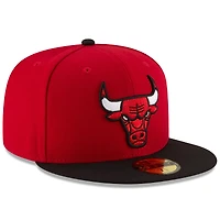 Men's New Era Red/Black Chicago Bulls Official Team Color 2Tone 59FIFTY Fitted Hat