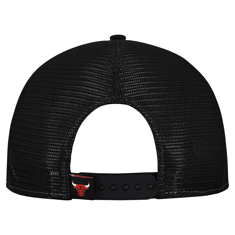 Casquette snapback 9FIFTY Chicago Bulls pour homme, rouge/noir, à panneaux fendus, New Era