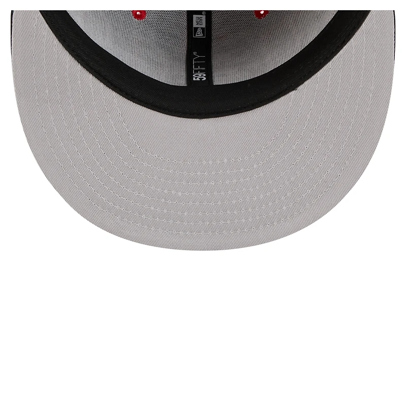 Men's New Era Red/Black Chicago Bulls Satin Two-Tone 59FIFTY Fitted Hat