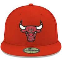 Casquette ajustée New Era rouge Chicago Bulls pour homme, couleur officielle de l'équipe, modèle 59FIFTY