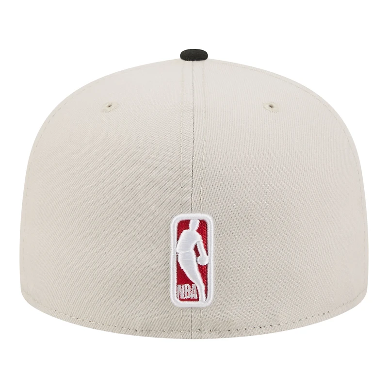 Men's New Era  Tan/Black Chicago Bulls Localized City Icon 59FIFTY Fitted Hat