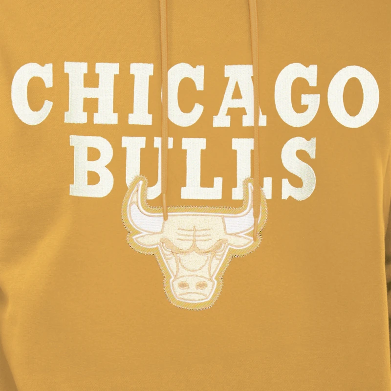Men's New Era  Tan Chicago Bulls 2024/25 City Edition Chenille Heavyweight Pullover Hoodie