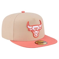 Men's New Era  Tan Chicago Bulls 59FIFTY Two-Tone Color Pack Fitted Hat