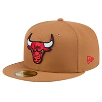 Men's New Era Tan Chicago Bulls Color Pack 59FIFTY Fitted Hat