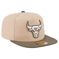 Men's New Era  Tan Chicago Bulls Color Pack Two-Tone 59FIFTY A-Frame Fitted Hat