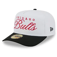 Casquette ajustée New Era 59FIFTY blanche/noire pour homme, Chicago Bulls, NBA Draft 2025
