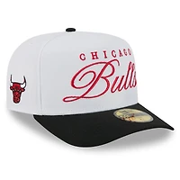 Casquette ajustée New Era 59FIFTY blanche/noire pour homme, Chicago Bulls, NBA Draft 2025