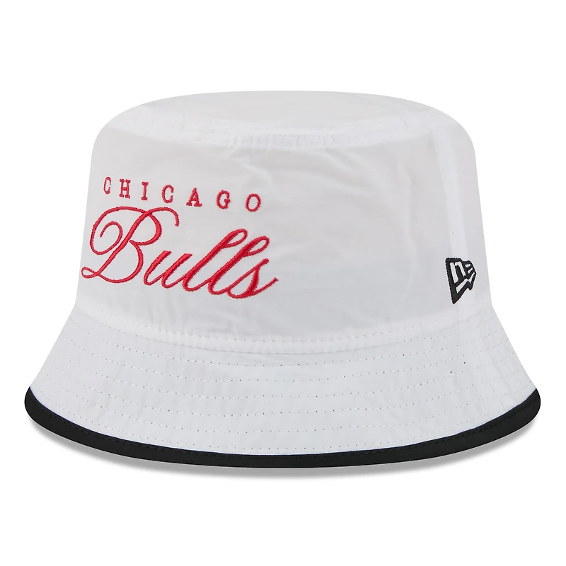 Bob en nylon New Era blanc/noir pour homme des Chicago Bulls, draft NBA 2025