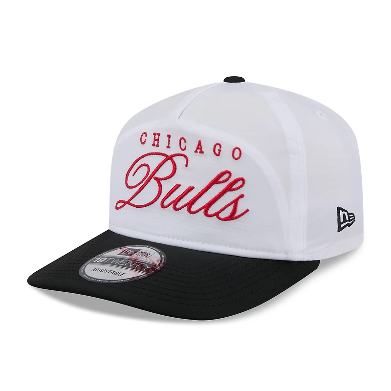 Casquette ajustable New Era 19TWENTY en nylon blanc/noir pour homme, édition NBA Draft 2025 des Chicago Bulls