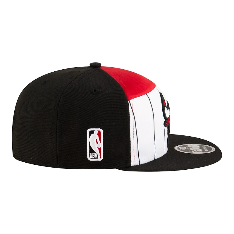 Men's New Era White/Black Chicago Bulls 2025 NBA Tip Off Split Panel 9FIFTY Snapback Hat