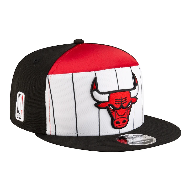 Men's New Era White/Black Chicago Bulls 2025 NBA Tip Off Split Panel 9FIFTY Snapback Hat