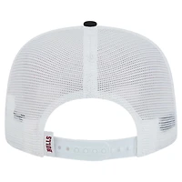 Men's New Era White/Black Chicago Bulls Dip-Dye 9FIFTY A-Frame Trucker Snapback Hat