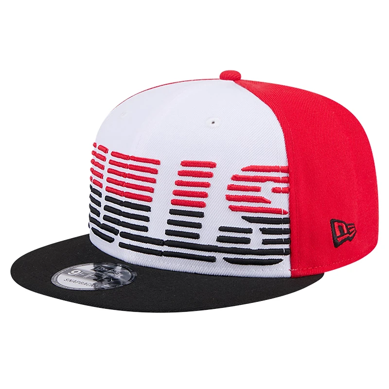 Casquette Snapback 9FIFTY Chicago Bulls Throwback Gradient Tech Font New Era pour hommes, blanc/noir