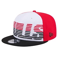Casquette Snapback 9FIFTY Chicago Bulls Throwback Gradient Tech Font New Era pour hommes, blanc/noir