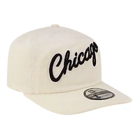 Men's New Era  White Chicago Bulls 19TWENTY 80s Chrome Corduroy Adjustable Hat