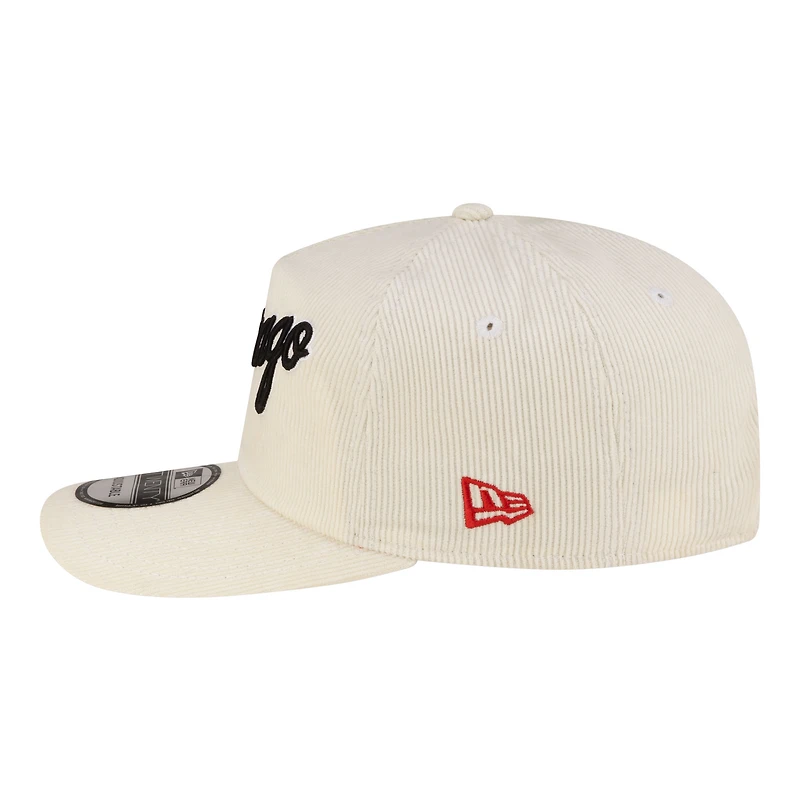 Men's New Era  White Chicago Bulls 19TWENTY 80s Chrome Corduroy Adjustable Hat