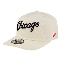 Casquette ajustable New Era blanche Chicago Bulls 19TWENTY années 80 en velours côtelé chromé
