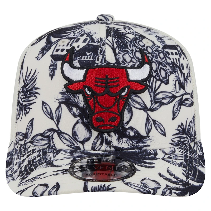 Men's New Era White Chicago Bulls Lemon Tree 9SEVENTY Adjustable Hat