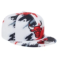 Casquette snapback 9FIFTY blanche New Era pour homme, motif Chicago Bulls Paint