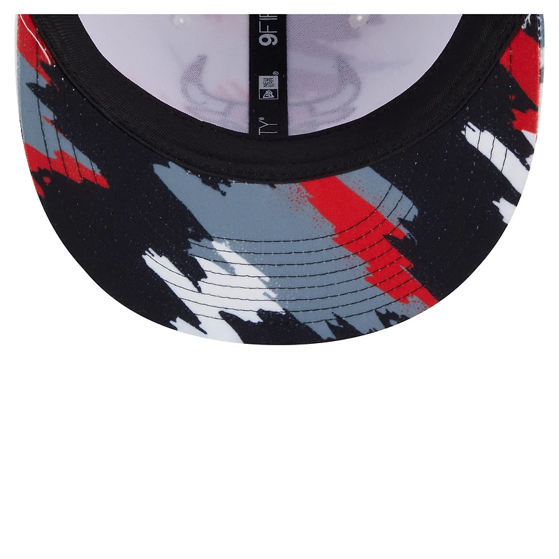 Casquette snapback 9FIFTY blanche New Era pour homme, motif Chicago Bulls Paint
