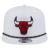 Men's New Era White Chicago Bulls Performance Rope Golfer Adjustable Hat