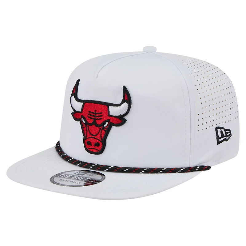 Men's New Era White Chicago Bulls Performance Rope Golfer Adjustable Hat