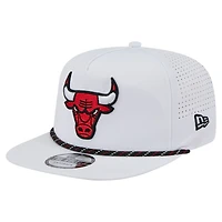 Men's New Era White Chicago Bulls Performance Rope Golfer Adjustable Hat