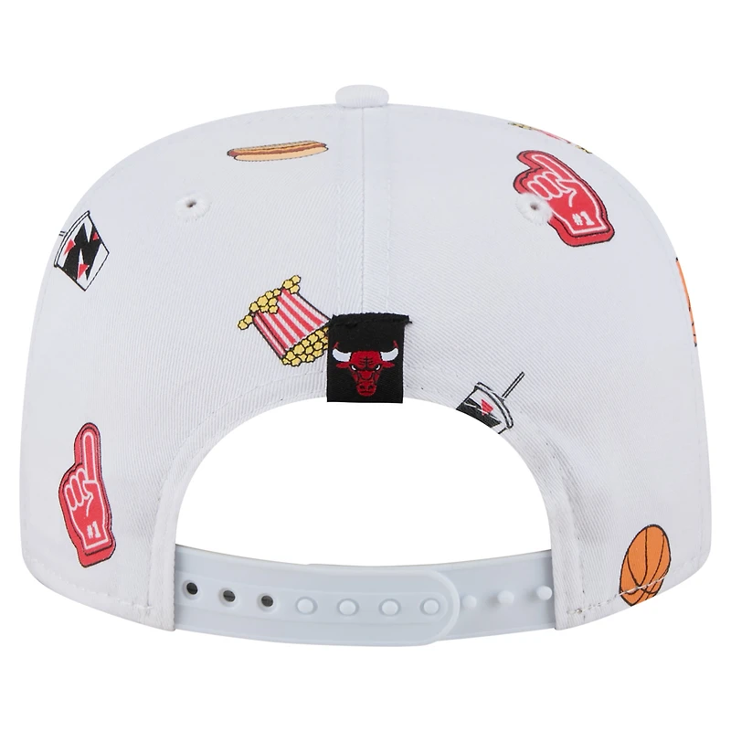 Men's New Era White Chicago Bulls Team Cheer Rope 19TWENTY Adjustable Hat