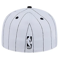 Men's New Era  White Chicago Bulls Wordmark Pinstripe 59FIFTY Fitted Hat