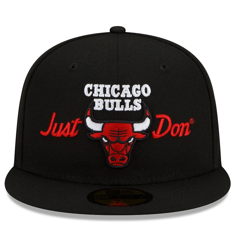 Men's New Era x Just Don Black Chicago Bulls - Team 59FIFTY Fitted Hat
