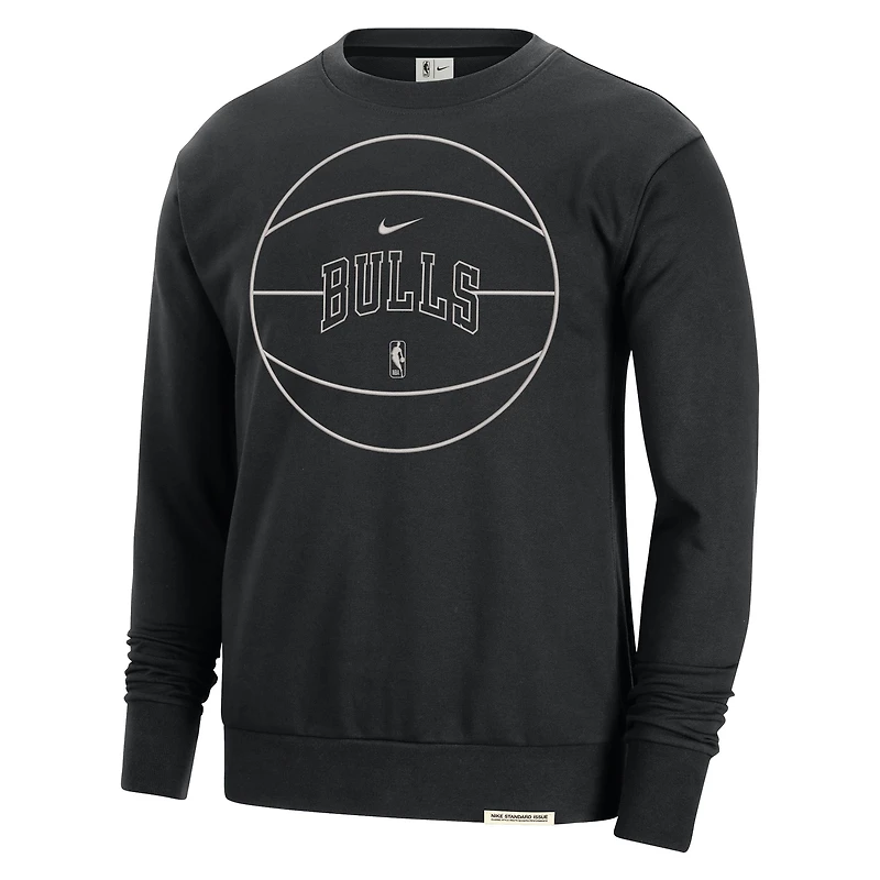 Men's Nike Black Chicago Bulls 2023/24 Authentic Standard Issue Travel Performance Pullover Sweatshirt
