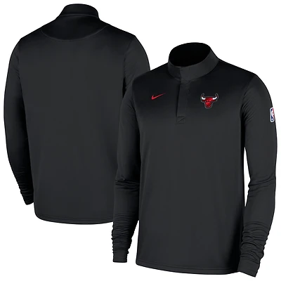 Haut Nike noir authentique des Chicago Bulls 2025/26 pour homme, coupe-vent et zippé Dri-Fit