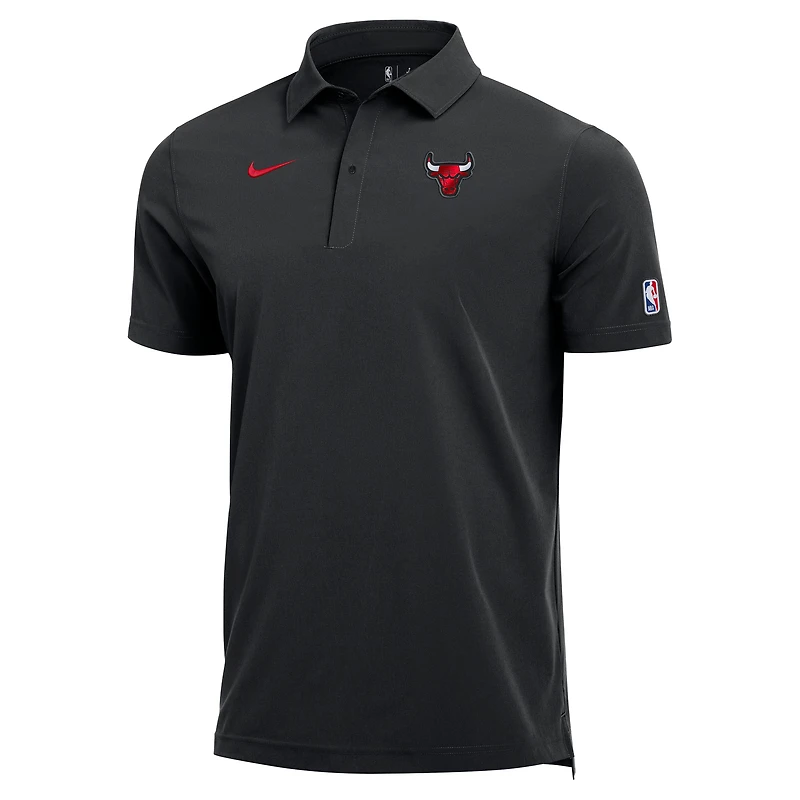 Polo d'entraîneur Nike noir Chicago Bulls 2025/26 Authentic Dri-FIT pour homme