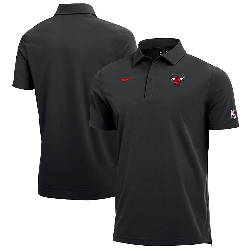 Polo d'entraîneur Nike noir Chicago Bulls 2025/26 Authentic Dri-FIT pour homme
