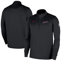 Haut Nike Chicago Bulls City Edition Remix Authentic Coaches Dri-FIT à demi-zip noir pour homme