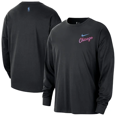Men's Nike  Black Chicago Bulls 2025/26 City Edition Remix Essential Logo Long Sleeve T-Shirt