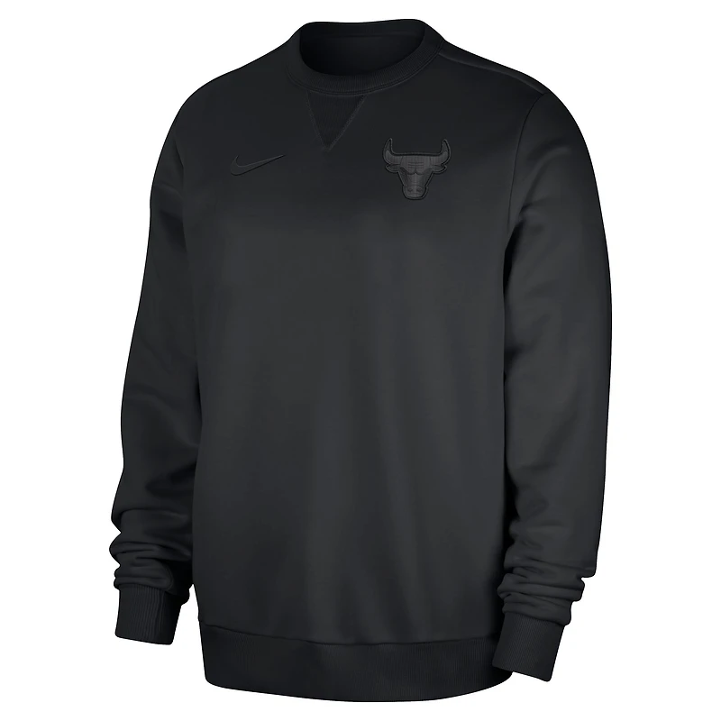 Sweat-shirt Nike noir authentique Chicago Bulls Standard Issue Travel Dri-FIT pour homme