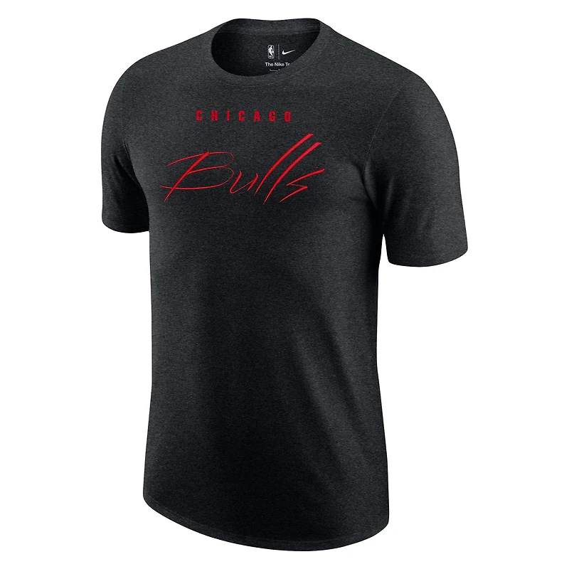 T-shirt Nike Chicago Bulls Courtside Versus Flight Max90 pour homme, noir chiné