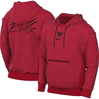 Chandail à capuchon Courtside Versus Flight des Chicago Bulls Nike Heather pour homme, rouge chiné