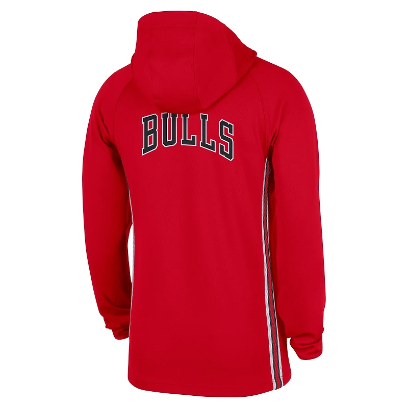 Veste à capuche Nike Red Chicago Bulls Authentic On Court Zone Quarter-Zip Dri-FIT pour homme