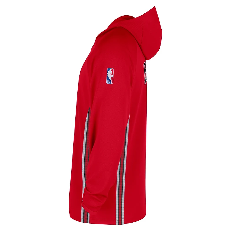 Veste à capuche Nike Red Chicago Bulls Authentic On Court Zone Quarter-Zip Dri-FIT pour homme