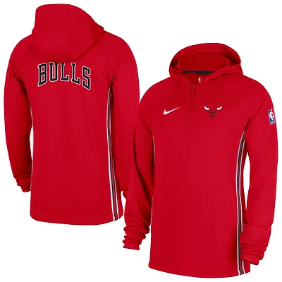 Veste à capuche Nike Red Chicago Bulls Authentic On Court Zone Quarter-Zip Dri-FIT pour homme