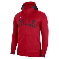 Sweat à capuche entièrement zippé Nike Chicago Bulls Authentic Showtime Performance pour homme, rouge