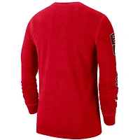 T-shirt à manches longues Nike Chicago Bulls Courtside Retro Elevated pour homme, rouge