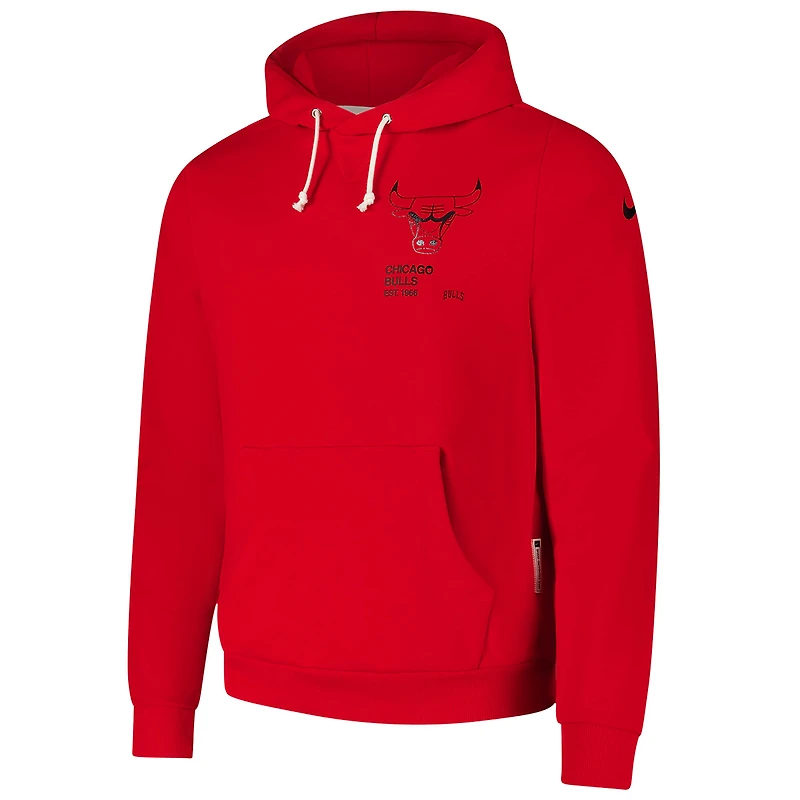 Men's Nike Red Chicago Bulls Courtside Standard Issue Premium Performance Pullover Hoodie