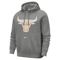 Men's Nike Steel Chicago Bulls 2024/25 City Edition Essential Club Pullover Hoodie