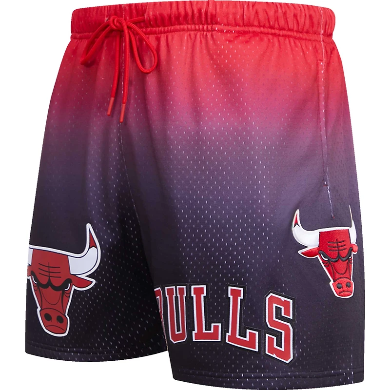 Men's Pro Standard Black/Red Chicago Bulls Ombre Mesh Shorts