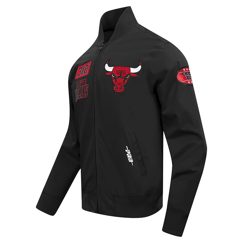 Men's Pro Standard Black Chicago Bulls Area Code Twill Full-Zip Jacket