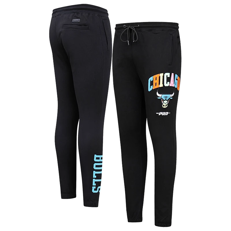 Men's Pro Standard Black Chicago Bulls Washed Neon Sweatpants